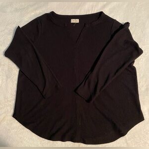 Maurices Black Longsleeve Waffleknit Top, Size 1X
